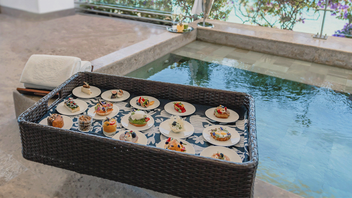 Elevate your luxury experience at Velas Resorts with these floating trays 