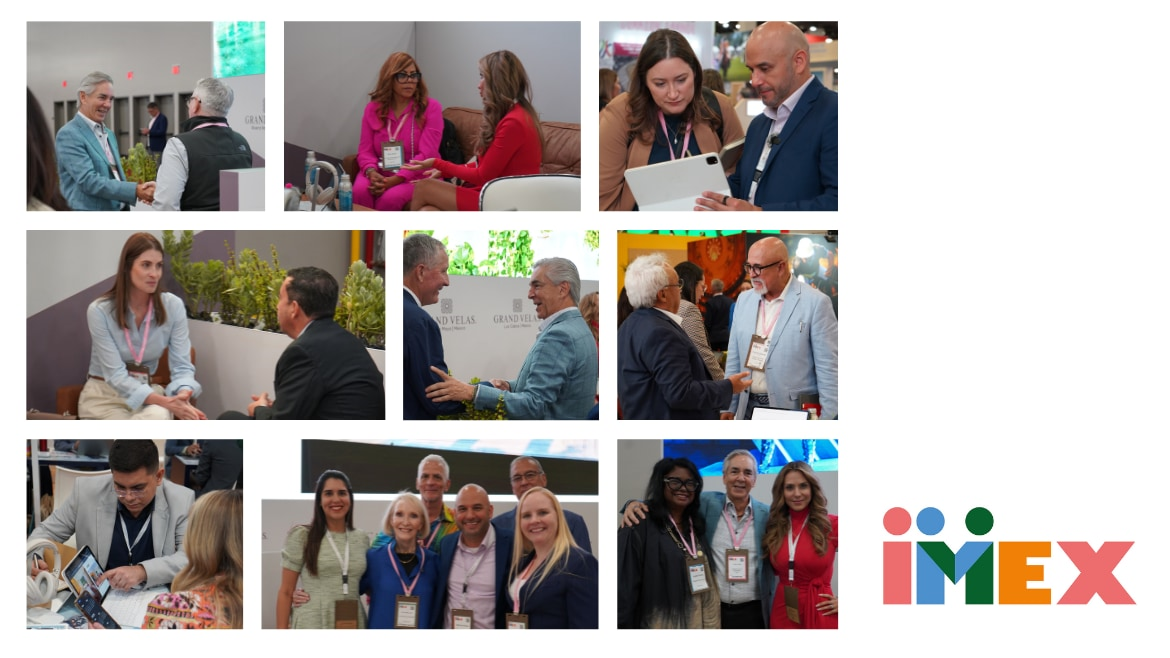 People networking at an IMEX business event
