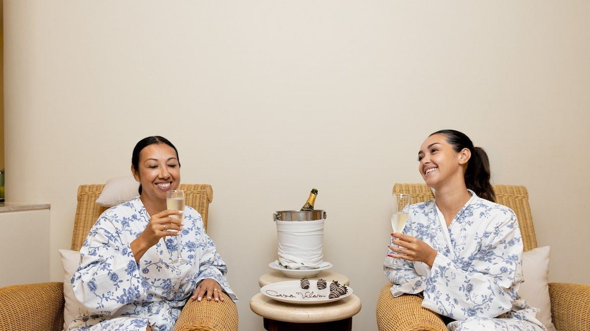 a mother and a daughter in a spa