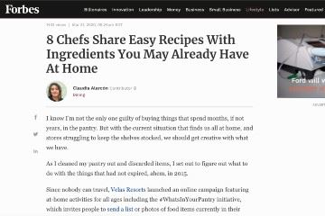 Forbes 8 Chefs Share Easy Recipes With Ingredients You May Already Have At Home