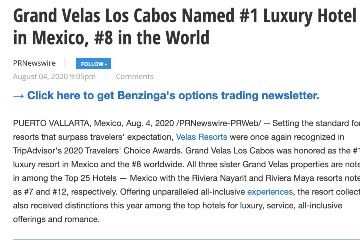 Grand Velas Los Cabos Named #1 Luxury Hotel in Mexico, #8 in the World